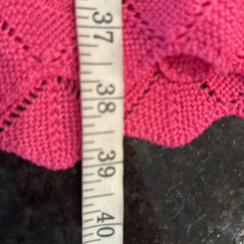 Boston Proper Crochet Surplice A-Line Dress & Slip Shocking Pink Size Small - Picture 13 of 15